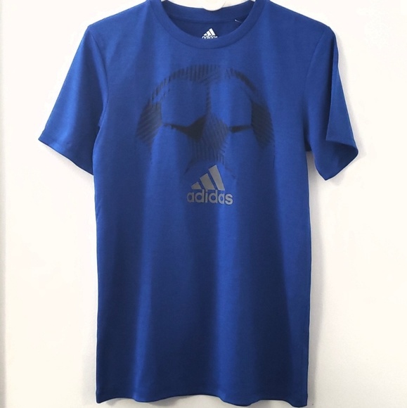 Adidas boys Royal Blue T- shirt - Picture 1 of 2